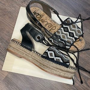 Sam Edelman beaded espadrille sandals